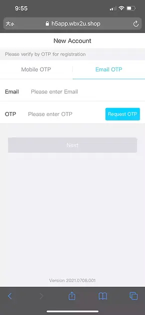 Winbox register step 1