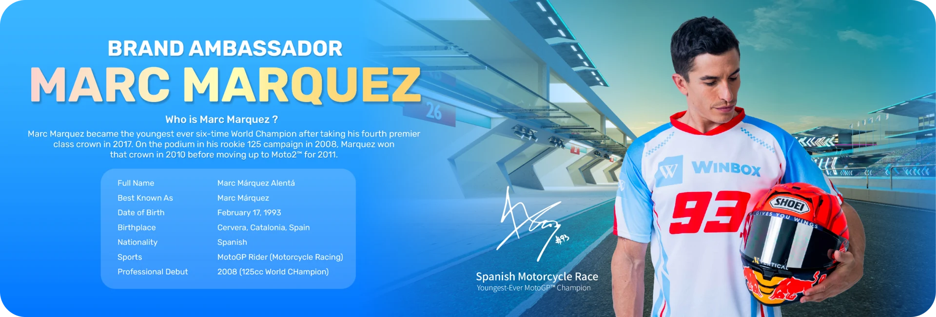 Marc Marquez — Winbox Brand Ambassador