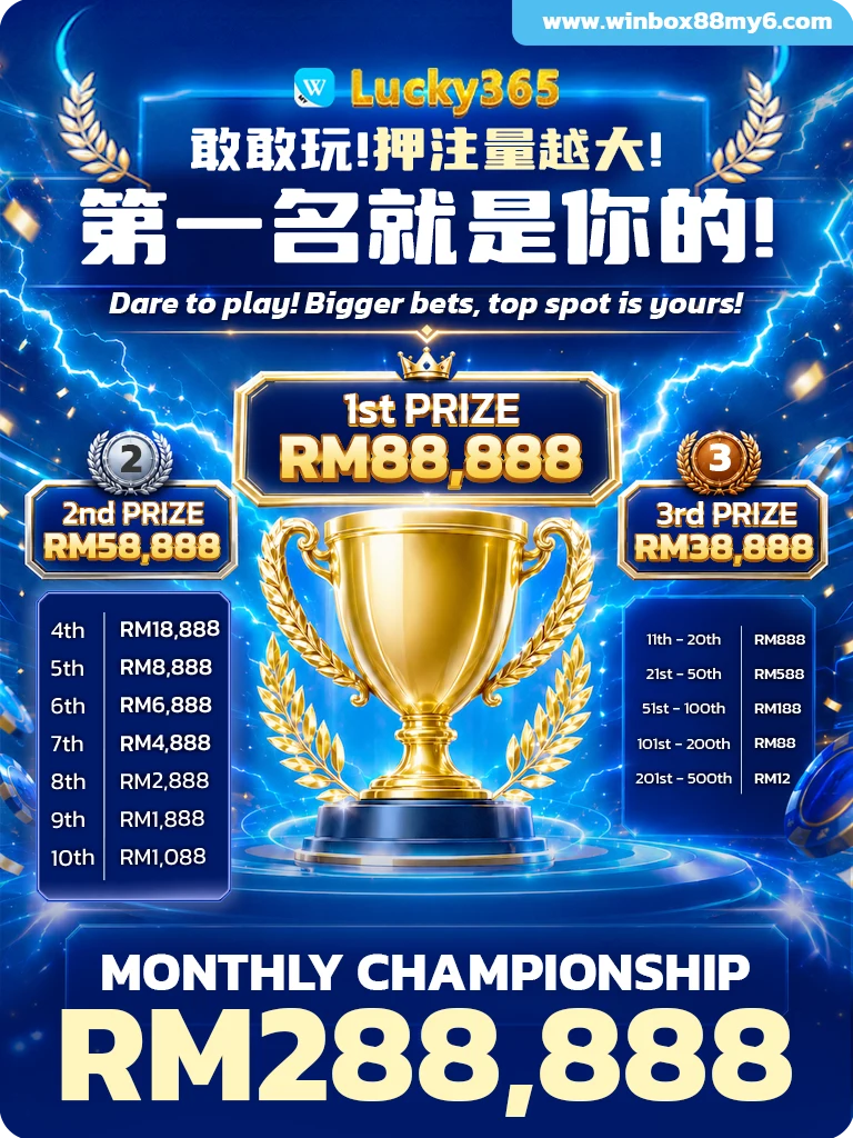Lucky365 monthly championship announcement